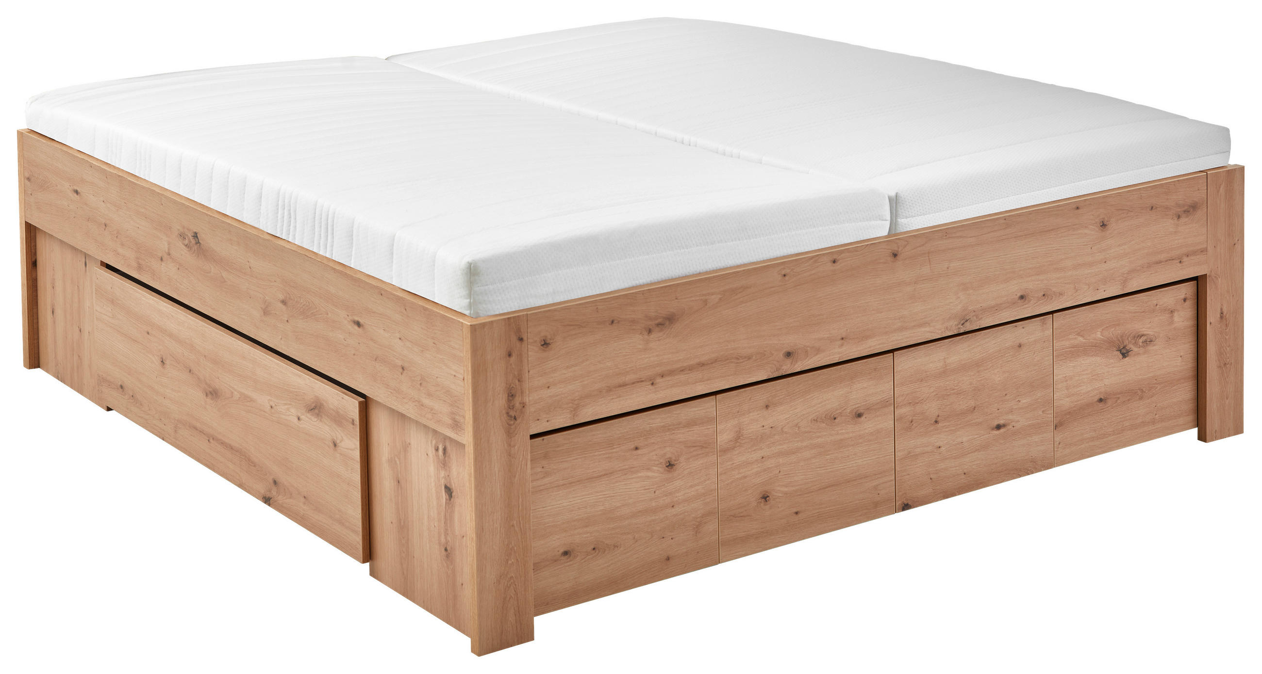 PAT CU SPAȚIU DE DEPOZITARE 180/200 cm  in stejar Artisan   - stejar Artisan, Konventionell, material pe bază de lemn (180/200cm) - Carryhome