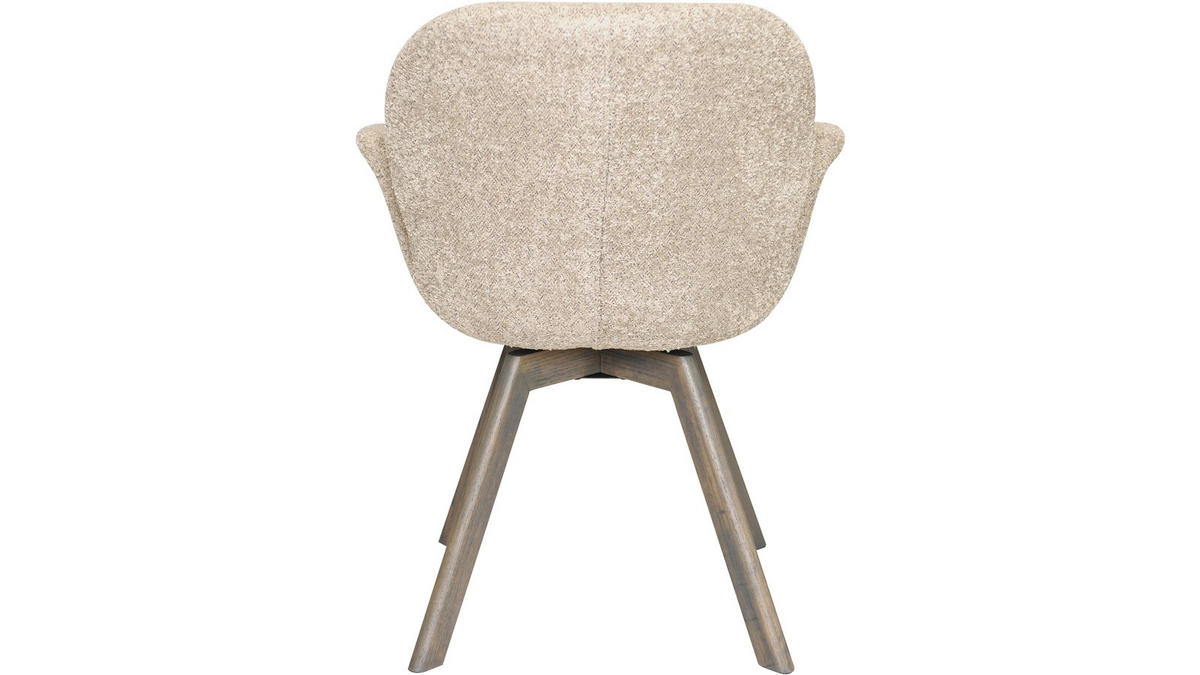 STOL MED ARMSTÖD bouclé  - beige/grå ek, Design, trä/textil (61/84/63cm) - Best Price