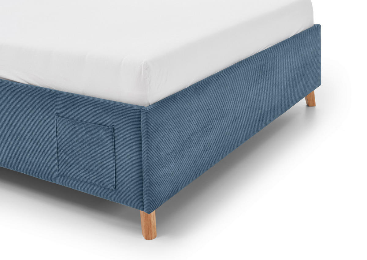 POLSTERBETT Cool 140/200 cm  in Blau  - Blau/Eichefarben, KONVENTIONELL, Holz/Textil (140/200cm) - Stylife