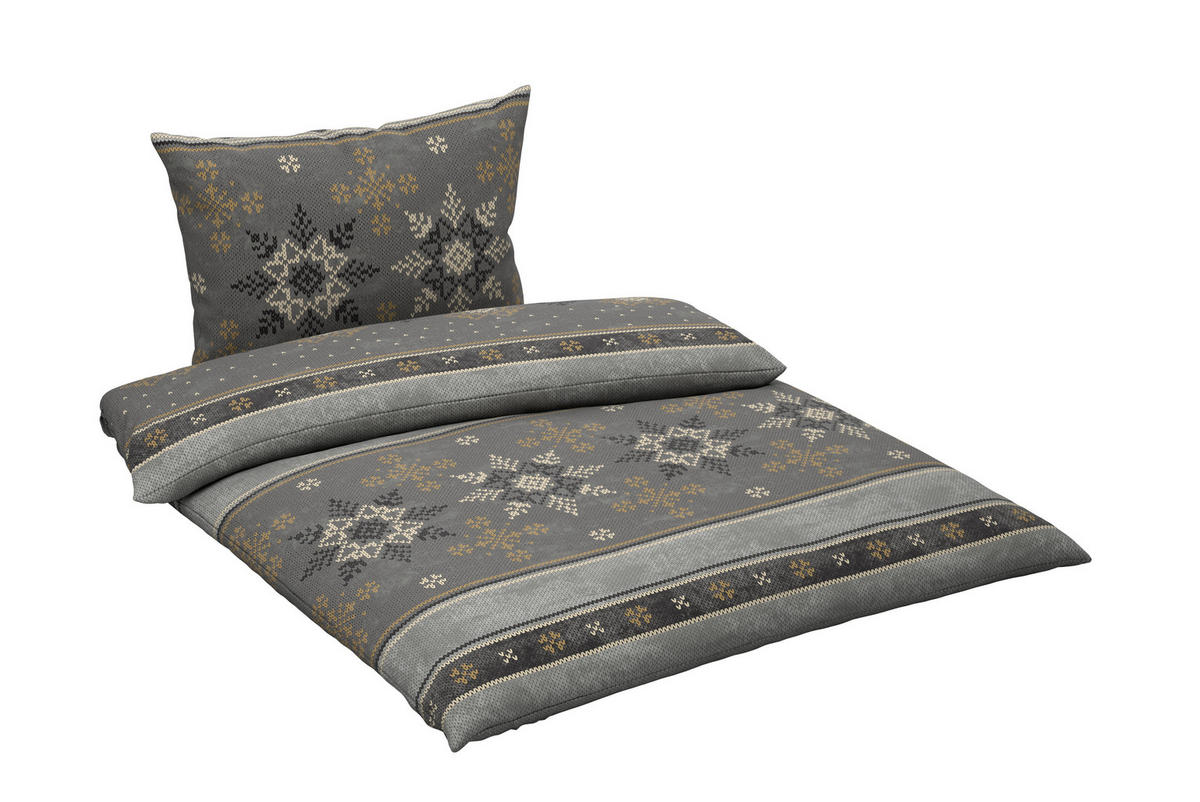 BETTWÄSCHE 2-teilig Flanell 140/200 cm  - Grau, KONVENTIONELL, Textil (140/200cm) - Novel