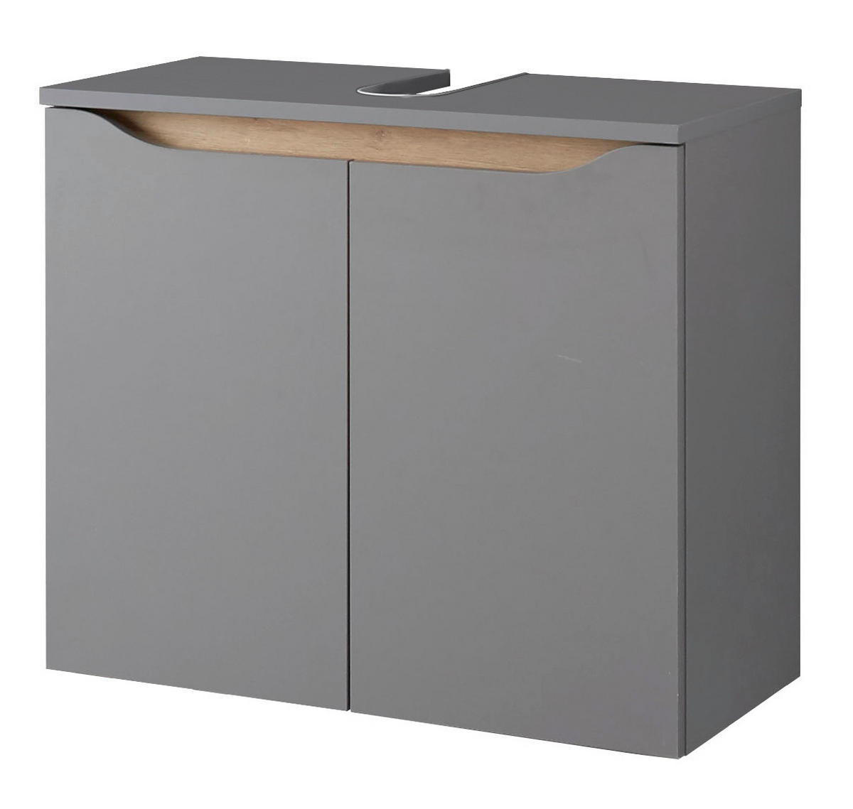 WASCHBECKENUNTERSCHRANK 60/53/33 cm  - Dunkelgrau/Eichefarben, Basics, Holzwerkstoff (60/53/33cm) - Pelipal