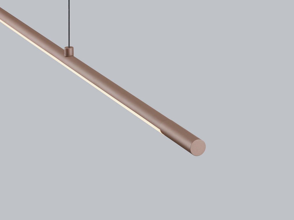 LED-HÄNGELEUCHTE Leda 133/4/20-210 cm  - Cappuccino, Design, Kunststoff/Metall (133/4/20-210cm) - Helestra