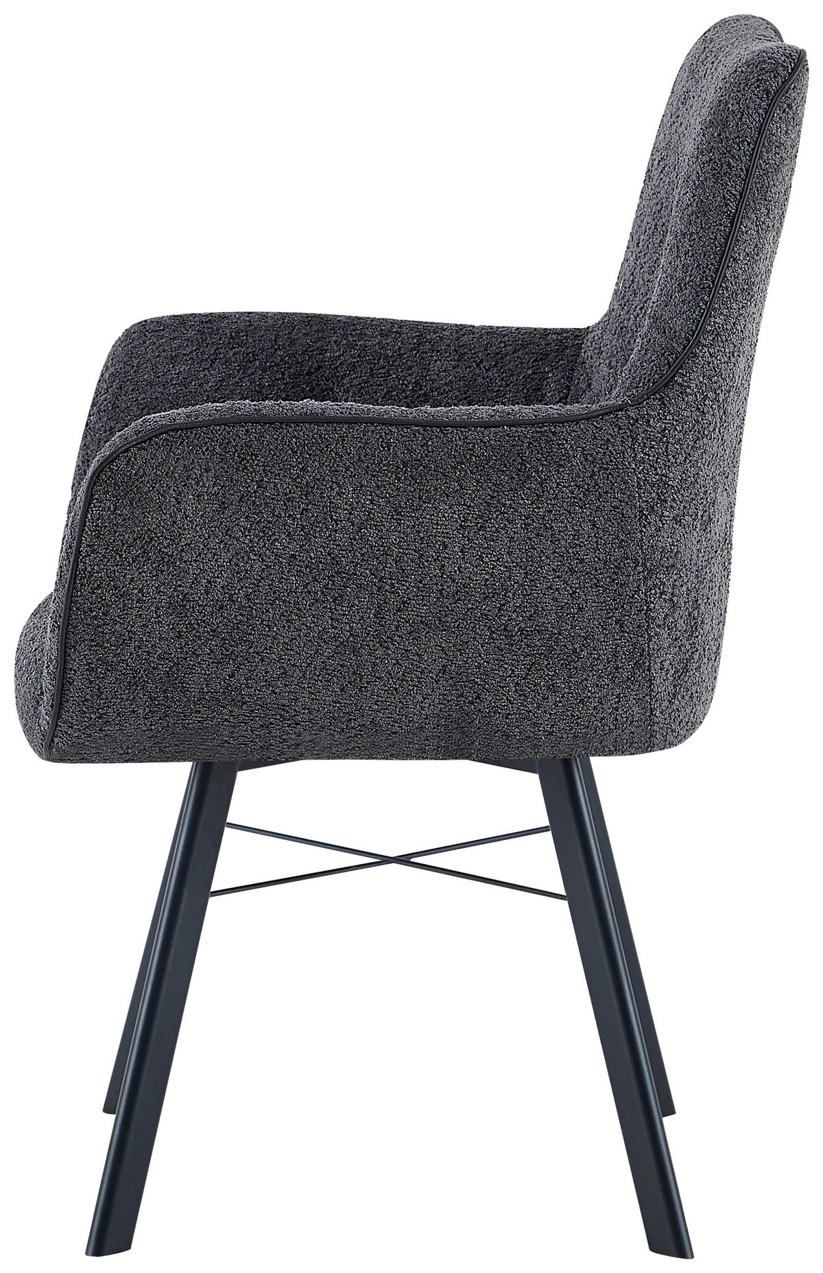 STOL MED ARMSTÖD järn  - antracit, Design, metall/plast (64/91/61cm) - Kayoom