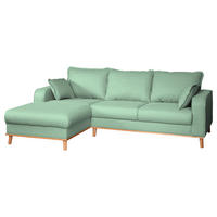 ECKSOFA Beata Mintgrün Mikrofaser  - Wengefarben/Mintgrün, Design, Holz/Textil (150/230cm) - Livetastic