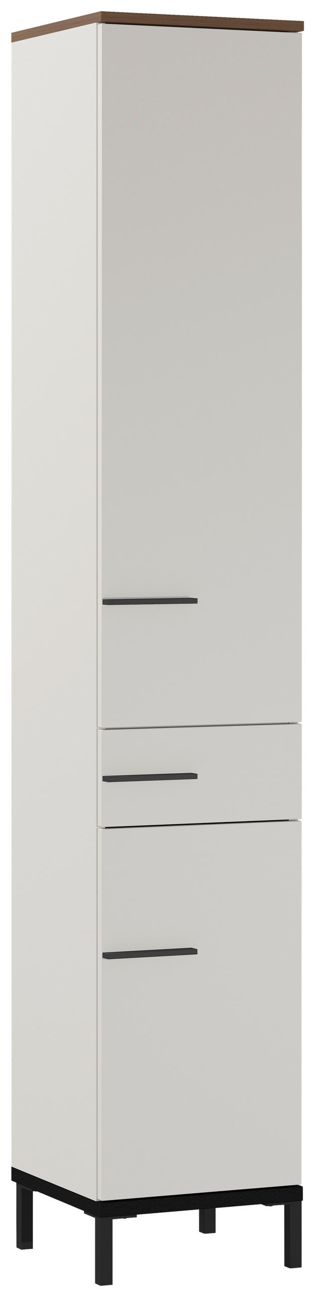 HOCHSCHRANK 34/190/34 cm  - Kaschmir/Nussbaumfarben, MODERN, Holzwerkstoff/Metall (34/190/34cm) - Xora