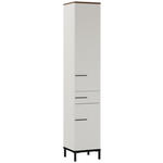 HOCHSCHRANK 34/190/34 cm  - Kaschmir/Nussbaumfarben, MODERN, Holzwerkstoff/Metall (34/190/34cm) - Xora