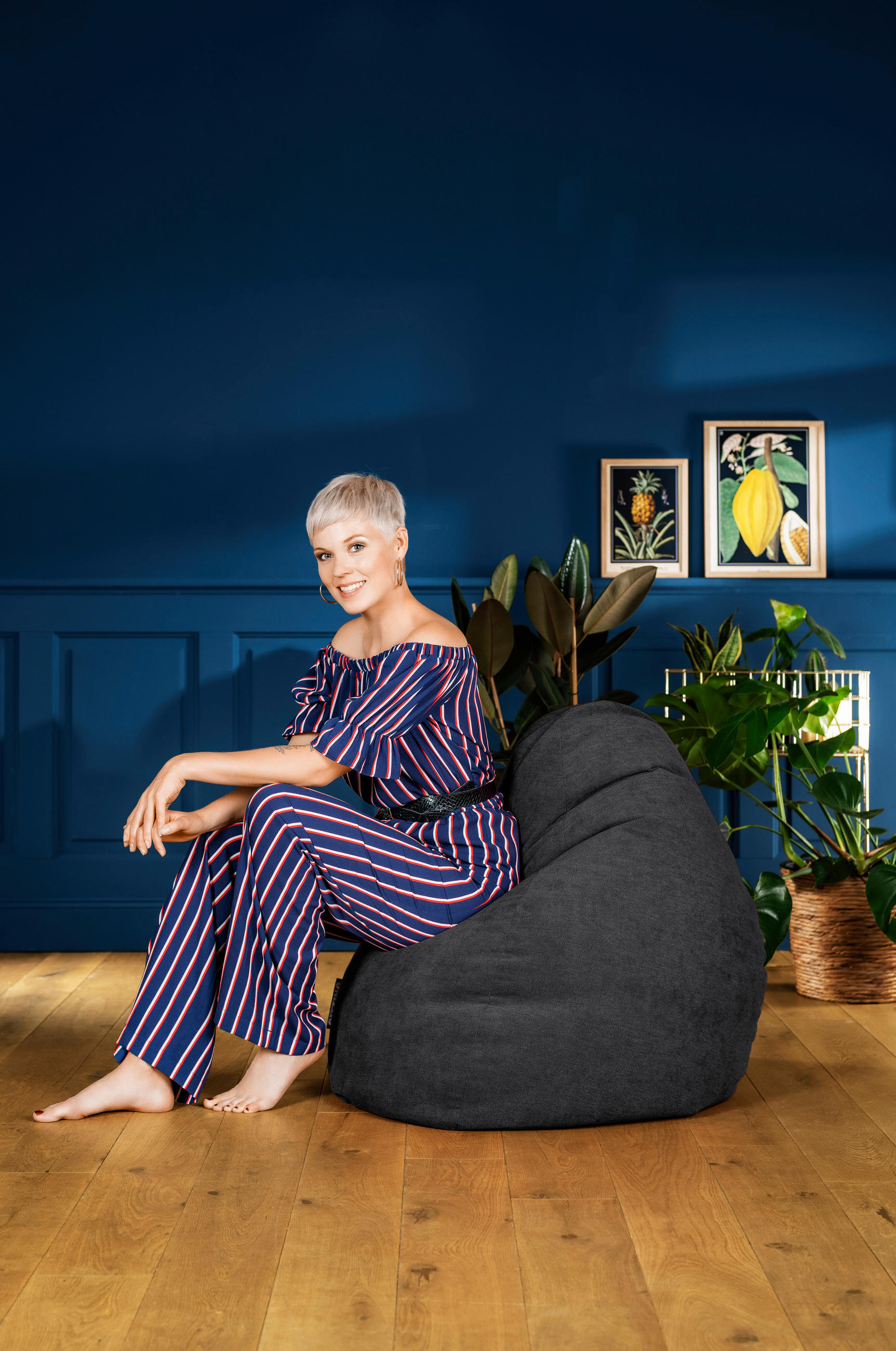 SITZSACK 220 l  - Schwarz, MODERN, Textil (70/110cm)
