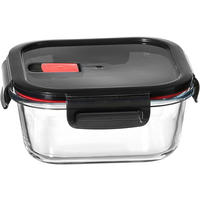 VORRATSDOSE Cucina 0,32 L  - Klar/Rot, Basics, Glas/Kunststoff (12/12/6cm) - Ritzenhoff Breker