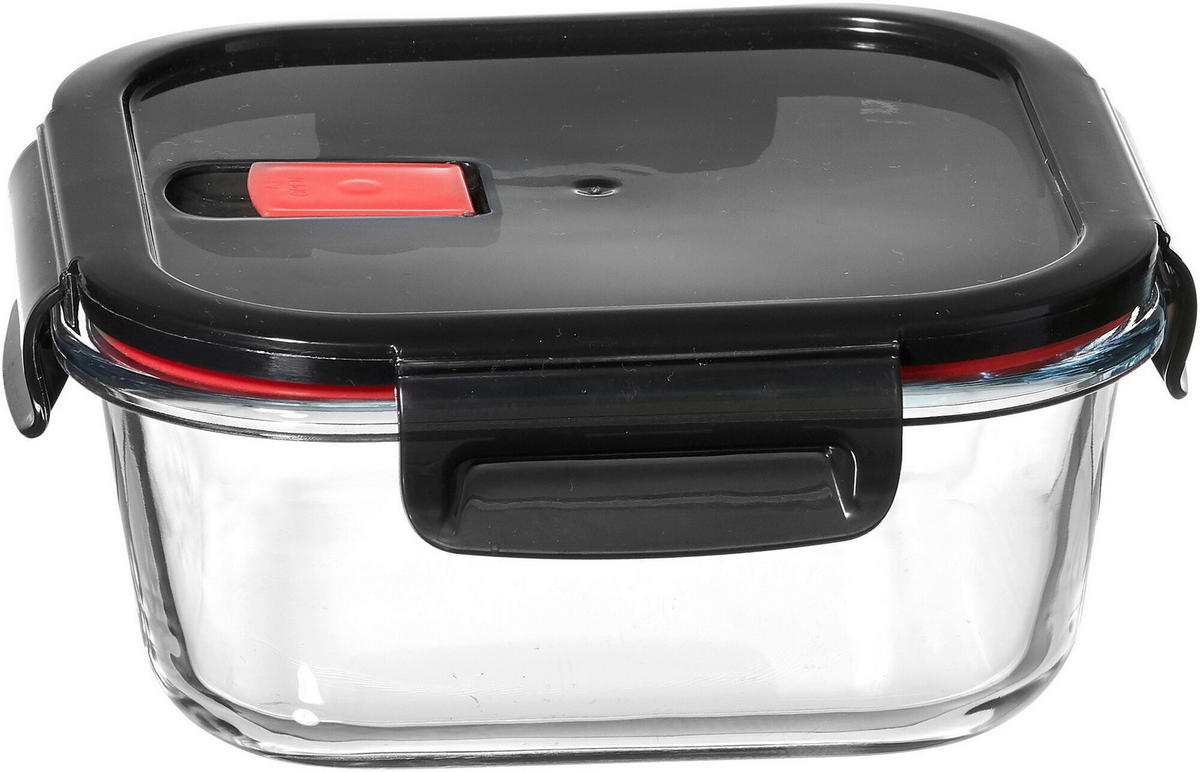 VORRATSDOSE Cucina 0,32 L  - Klar/Rot, Basics, Glas/Kunststoff (12/12/6cm) - Ritzenhoff Breker