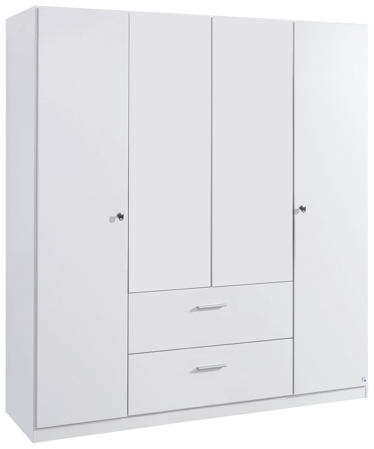DREHTÜRENSCHRANK 4-türig Weiß  - Weiß, Basics, Holzwerkstoff (181/197/54cm) - Xora