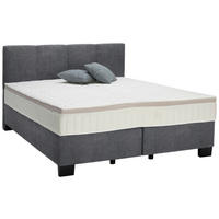 BOXSPRINGBETT 160/200 cm  in Anthrazit  - Anthrazit/Schwarz, Design, Kunststoff/Textil (160/200cm) - Hom`in