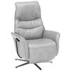 RELAXSESSEL in Leder Hellgrau  - Edelstahlfarben/Hellgrau, Design, Leder/Metall (78/117/89cm) - Himolla Komfortklass