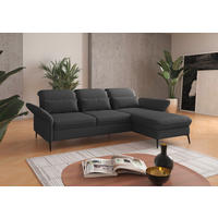 ECKSOFA in Flachgewebe Dunkelgrau  - Dunkelgrau/Schwarz, Konventionell, Textil/Metall (264/198cm) - Sit & More