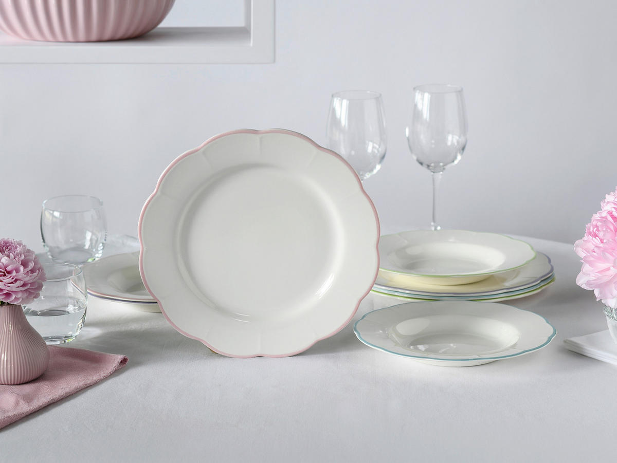 Serviciu De Masă 8 piese  - lila/verde limetă, Basics, ceramică - Creatable