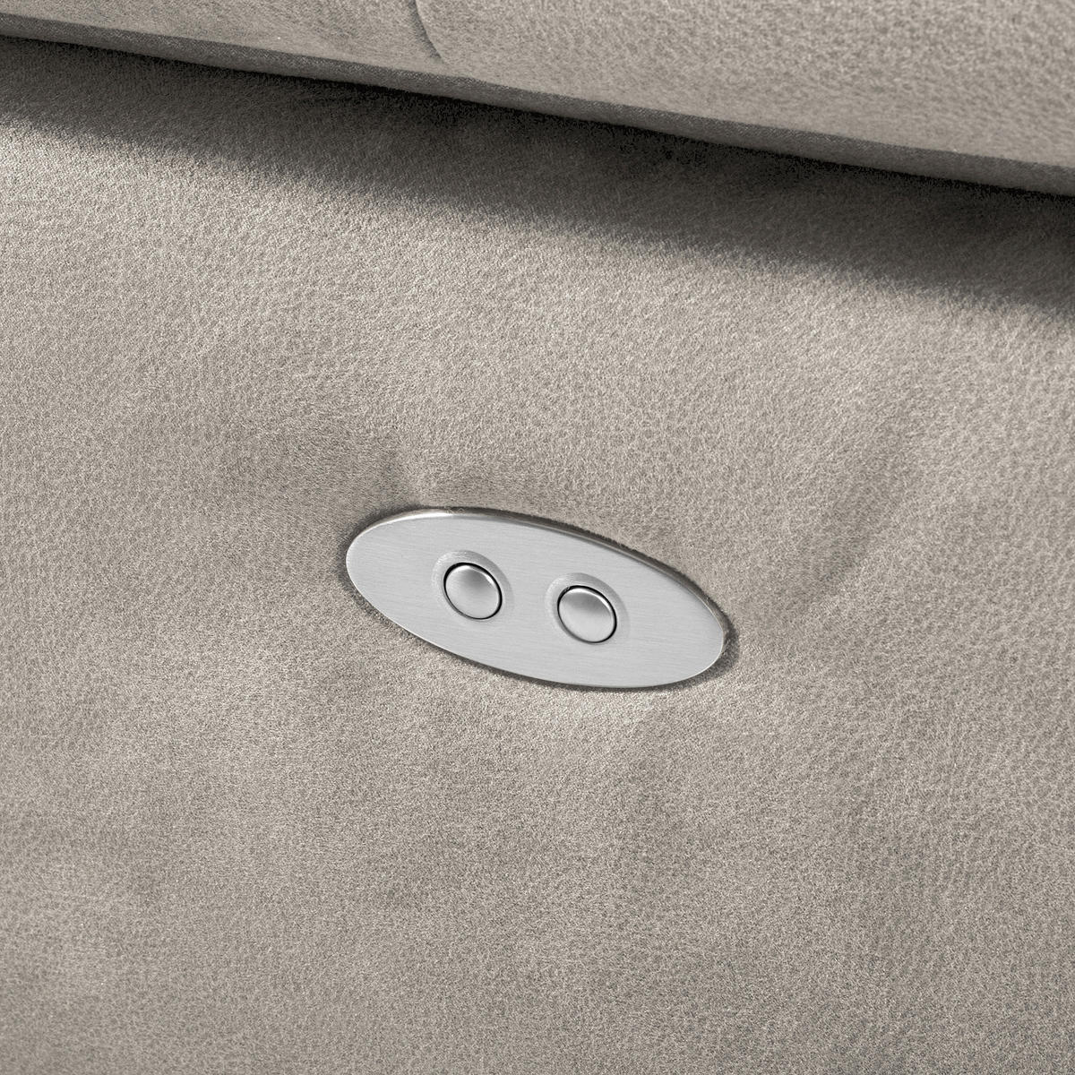 ECKSOFA SONO in Lederlook Hellgrau Armteilverstellung, Kopfteilverstellung  265/210 cm  - Chromfarben/Hellgrau, Design, Textil/Metall (265/210cm) - Livetastic