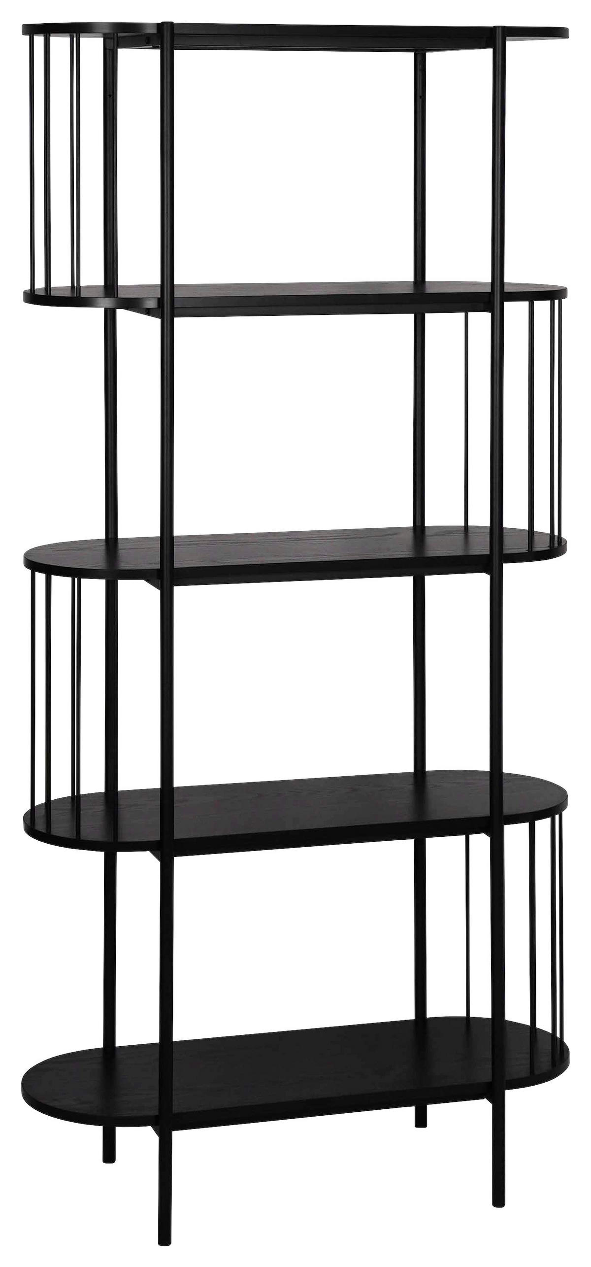 REGAL  80/172/34 cm Schwarz  - Schwarz, Trend, Holzwerkstoff/Metall (80/172/34cm) - Xora