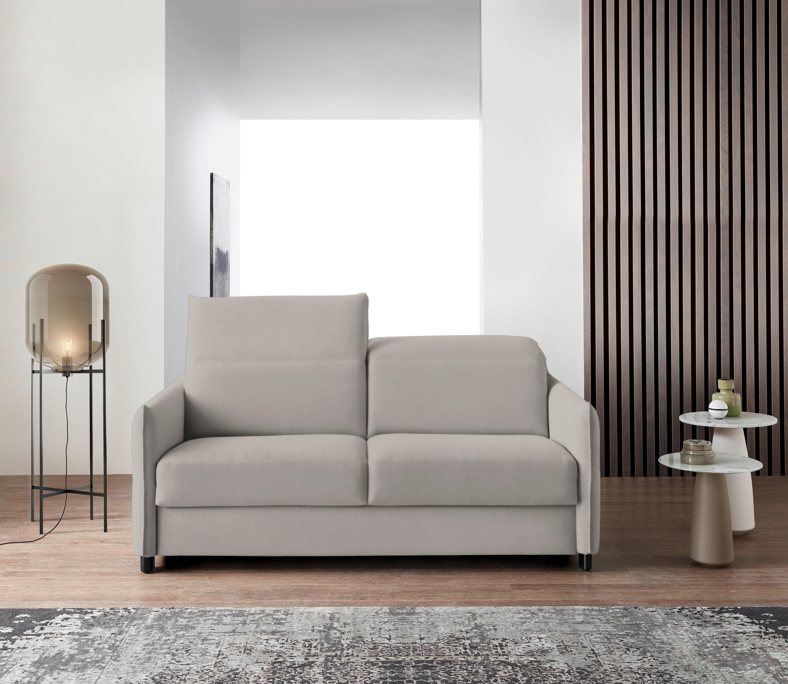 SCHLAFSOFA in Textil Beige  - Beige/Schwarz, Konventionell, Textil/Metall (188/84-105/100cm) - Bali