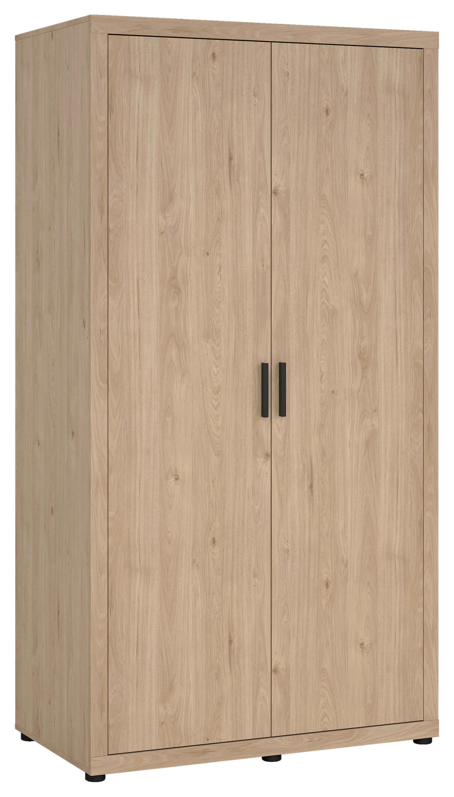 DREHTÜRENSCHRANK 105,3/200,9/59,8 cm 2-türig Eichefarben  - Eichefarben/Schwarz, MODERN, Holzwerkstoff/Metall (105,3/200,9/59,8cm) - MID.YOU