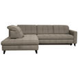 ECKSOFA in Webstoff Beige  216/297 cm  - Beige/Schwarz, Design, Holz/Textil (216/297cm) - Xora
