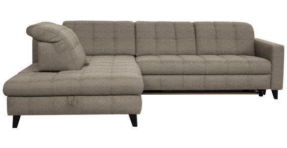 ECKSOFA in Webstoff Beige 216/297 cm - Beige/Schwarz, Design, Holz/Textil (216/297cm) - Xora