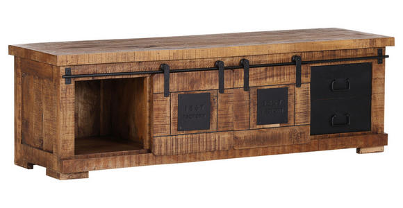 LOWBOARD  in 160/50/45 cm  - Schwarz/Naturfarben, KONVENTIONELL, Holz/Holzwerkstoff (160/50/45cm) - Landscape