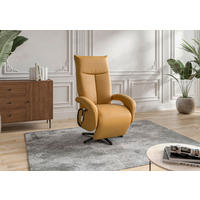 SESSEL in Echtleder Currygelb  - Currygelb/Schwarz, KONVENTIONELL, Leder/Metall (74/112/82cm) - Sit & More