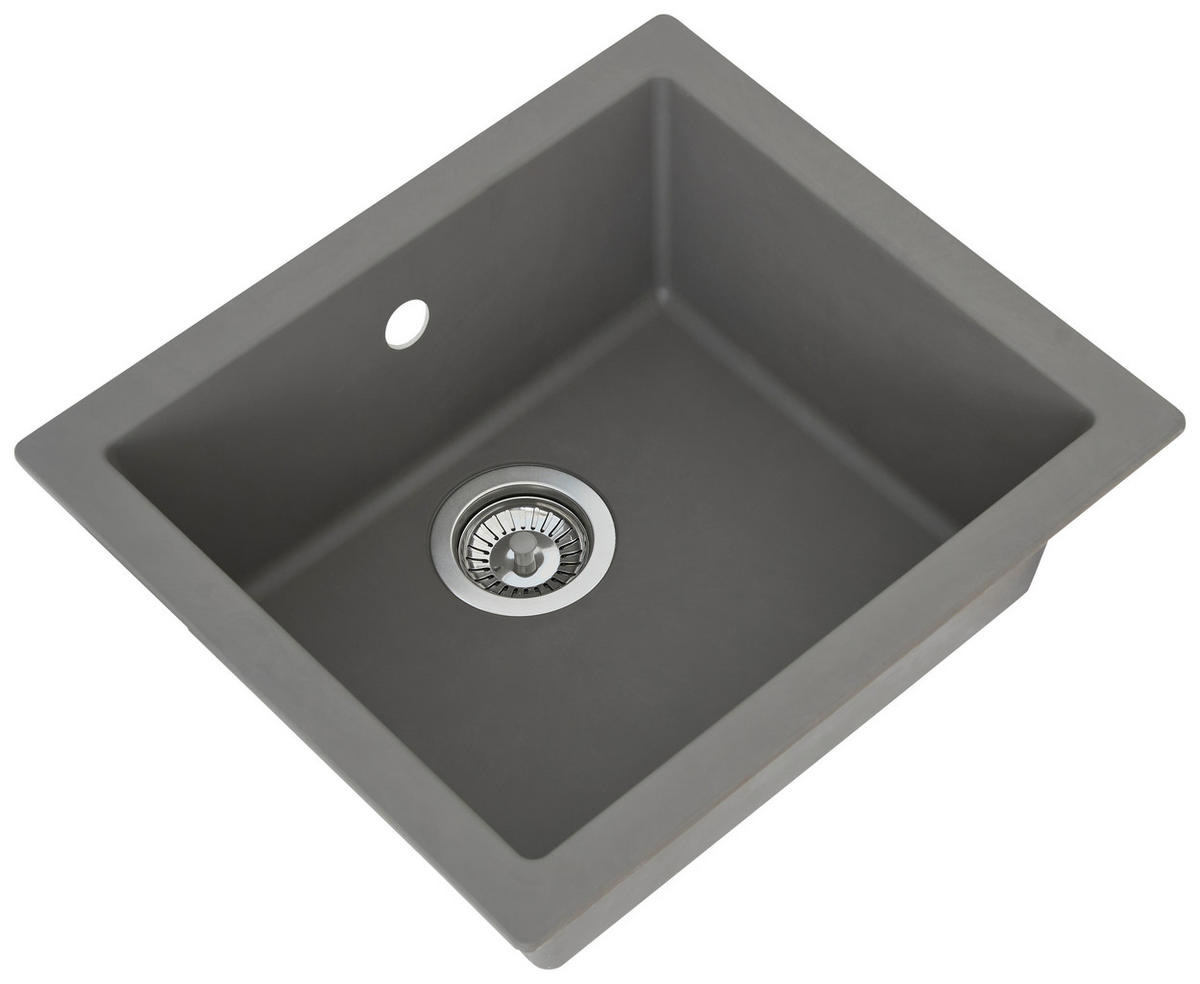 SPÜLE 1712OHIO50X44G  - Grau, Trend, Glas/Kunststoff (50/19/44cm) - Respekta
