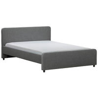 POLSTERBETT 180/200 cm, inkl.  in Dunkelgrau  - Dunkelgrau/Schwarz, KONVENTIONELL, Holz/Textil (180/200cm) - Boxxx