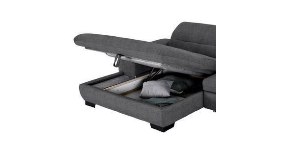 ECKSOFA  in Webstoff Dunkelgrau  180/265 cm  - Dunkelgrau/Schwarz, Design, Textil/Metall (180/265cm) - Carryhome