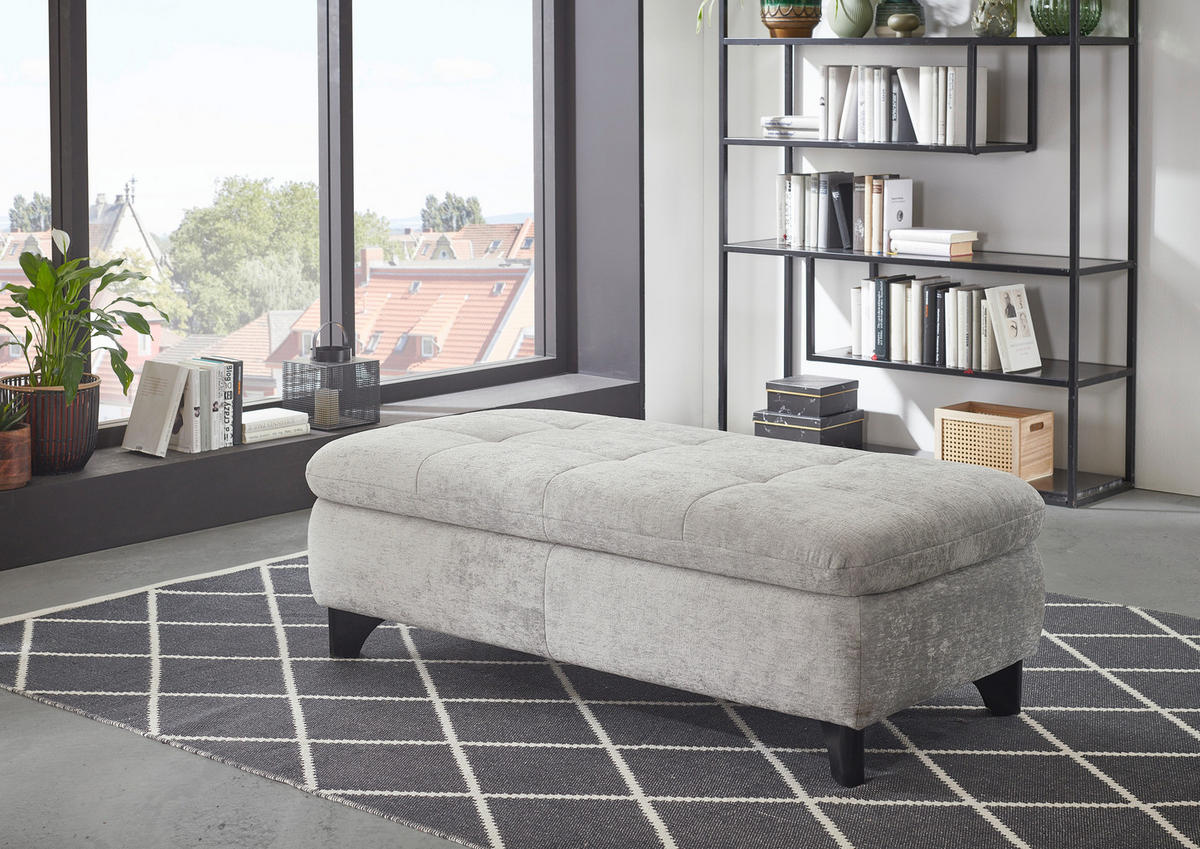 PALL i textil ljusgrå  - ljusgrå/svart, Klassisk, metall/textil (60/45/60cm) - MID.YOU