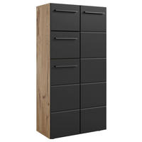 MIDISCHRANK 60/120/31 cm  - Eichefarben/Schwarz, Modern, Holzwerkstoff/Kunststoff (60/120/31cm) - MID.YOU