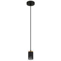 HÄNGELEUCHTE KORBEN 10/120 cm   - Goldfarben/Schwarz, Design, Kunststoff/Metall (10/120cm) - Globo