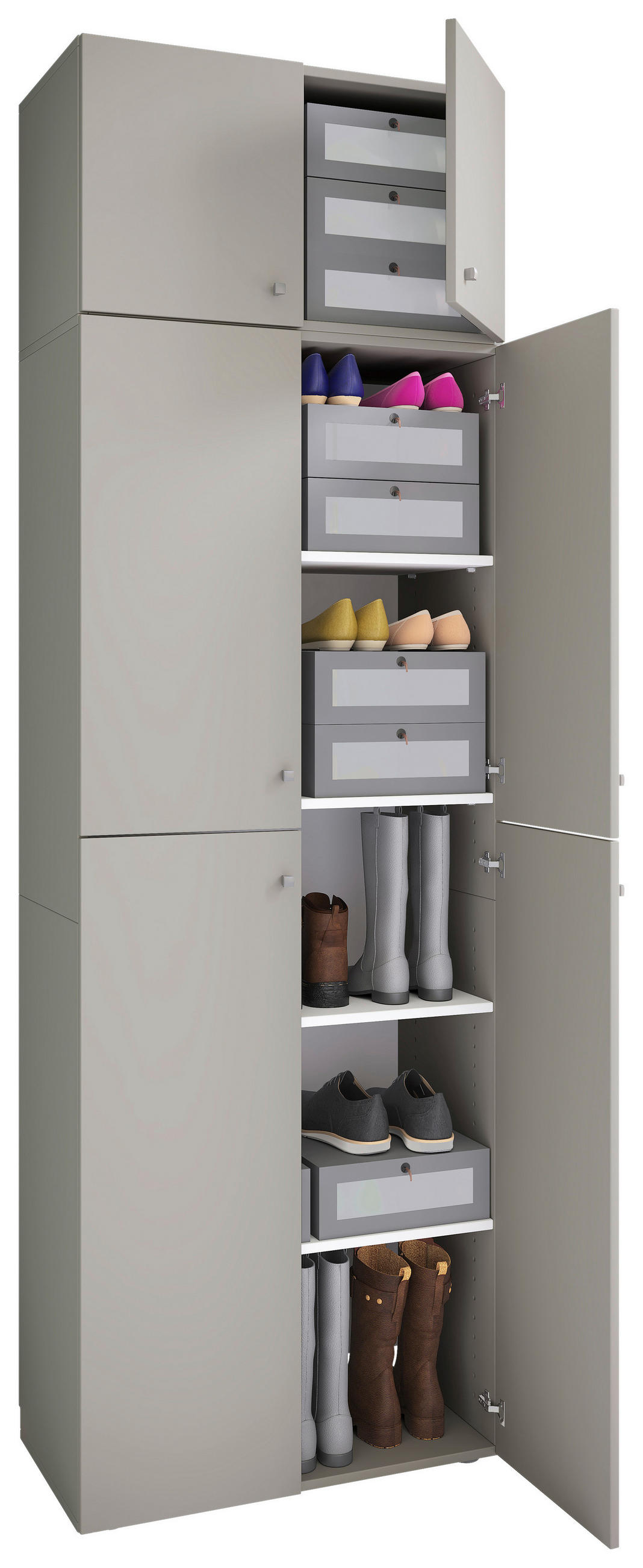 KLEIDERSCHRANK Grau  - Grau, Modern, Holzwerkstoff/Kunststoff (70/223/39cm) - MID.YOU