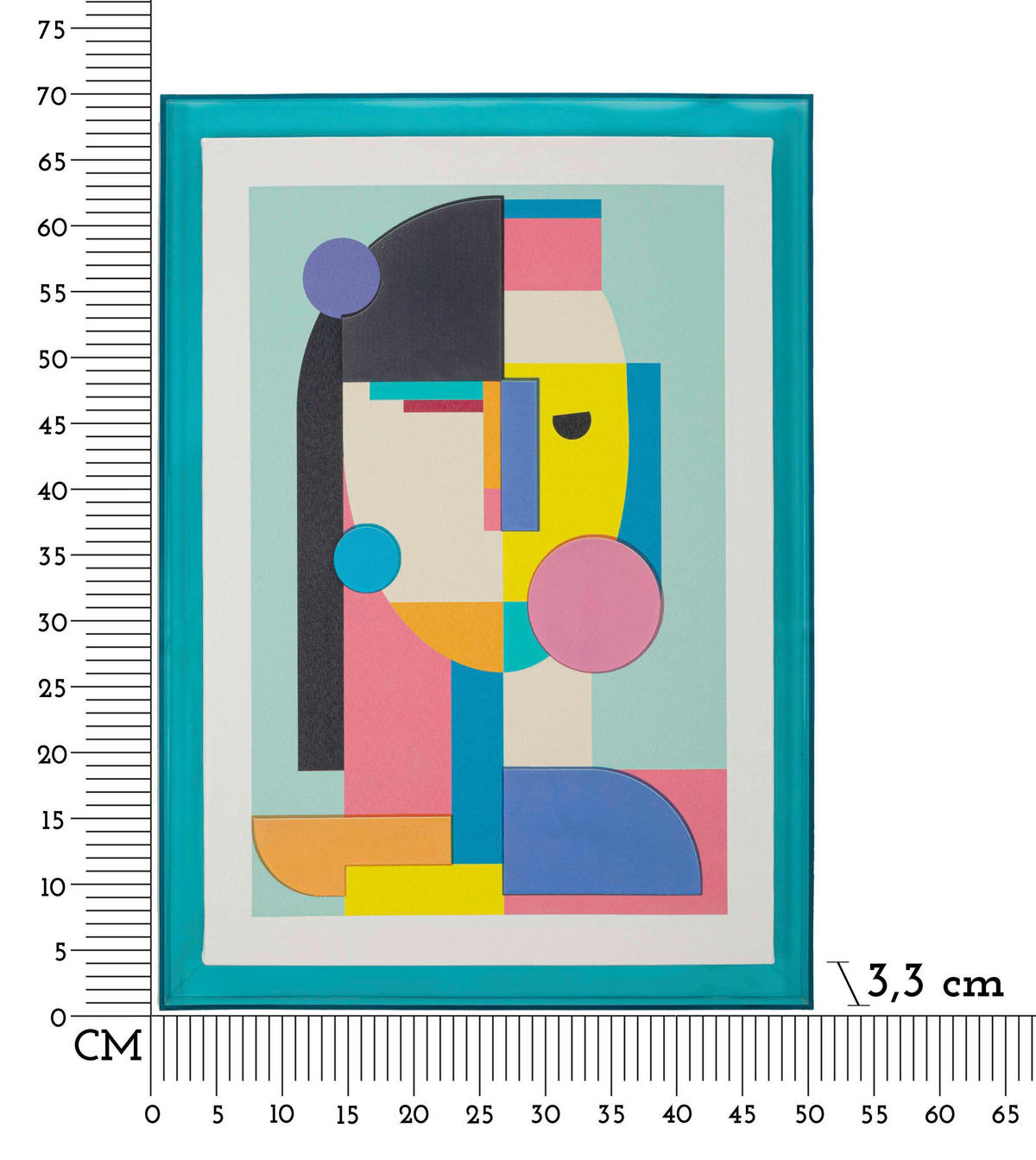 LEINWANDBILD  - Türkis, Basics, Holz/Kunststoff (50/70/3.3cm)