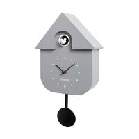 UHR Grau, Schwarz, Weiß  - Schwarz/Weiß, Design, Kunststoff/Metall (21/21/30cm)