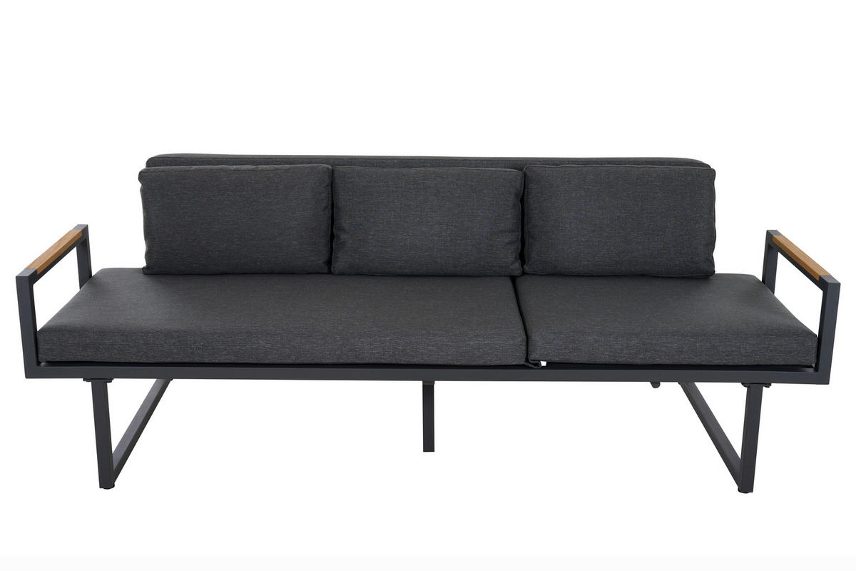 LOUNGESOFA  - Anthrazit, Basics, Holz/Textil (219/81/91cm) - Siena Garden