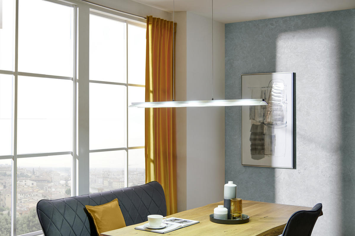 Lustră Led  - culoare aluminiu, Konventionell, plastic/metal (100cm) - Novel