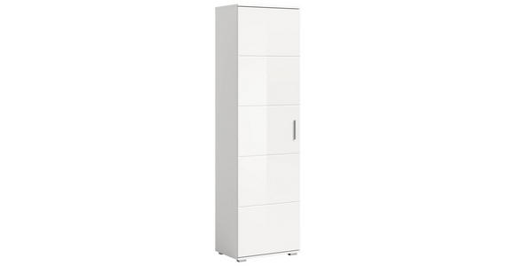 GARDEROBE in 140/191/37 cm - Weiß Hochglanz/Weiß, Design, Glas/Holzwerkstoff (140/191/37cm) - Xora