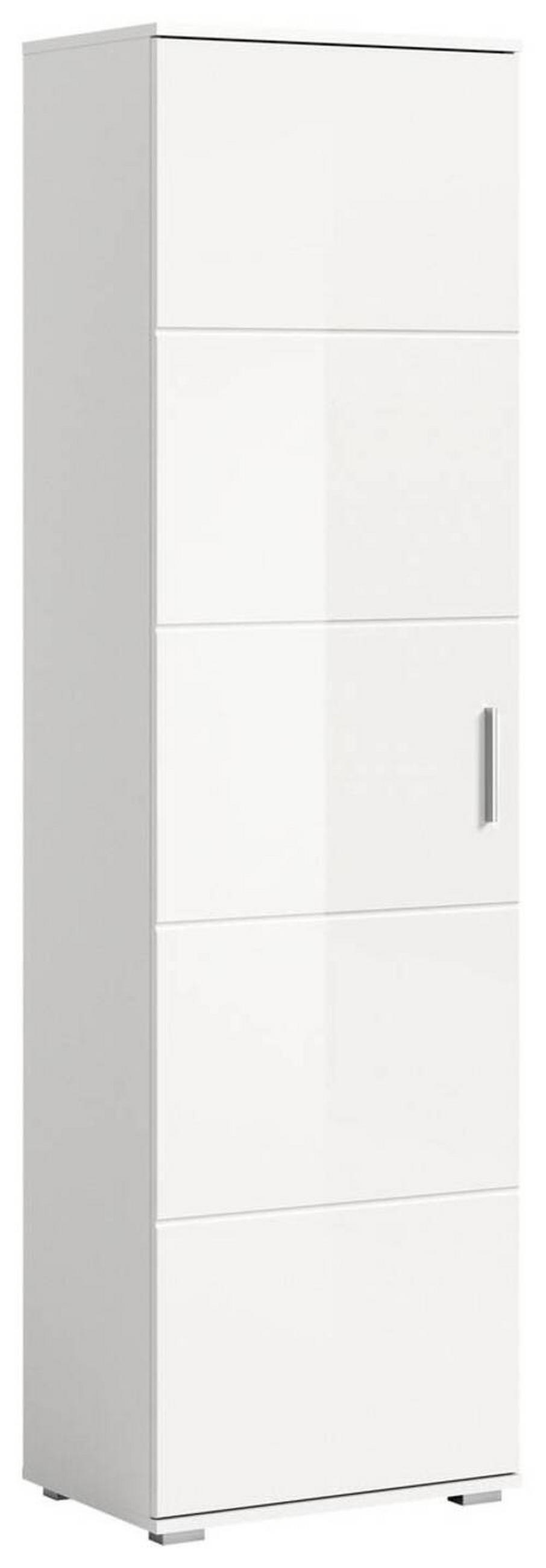 GARDEROBE  in 140/191/37 cm  - Weiß Hochglanz/Weiß, Design, Glas/Holzwerkstoff (140/191/37cm) - Xora