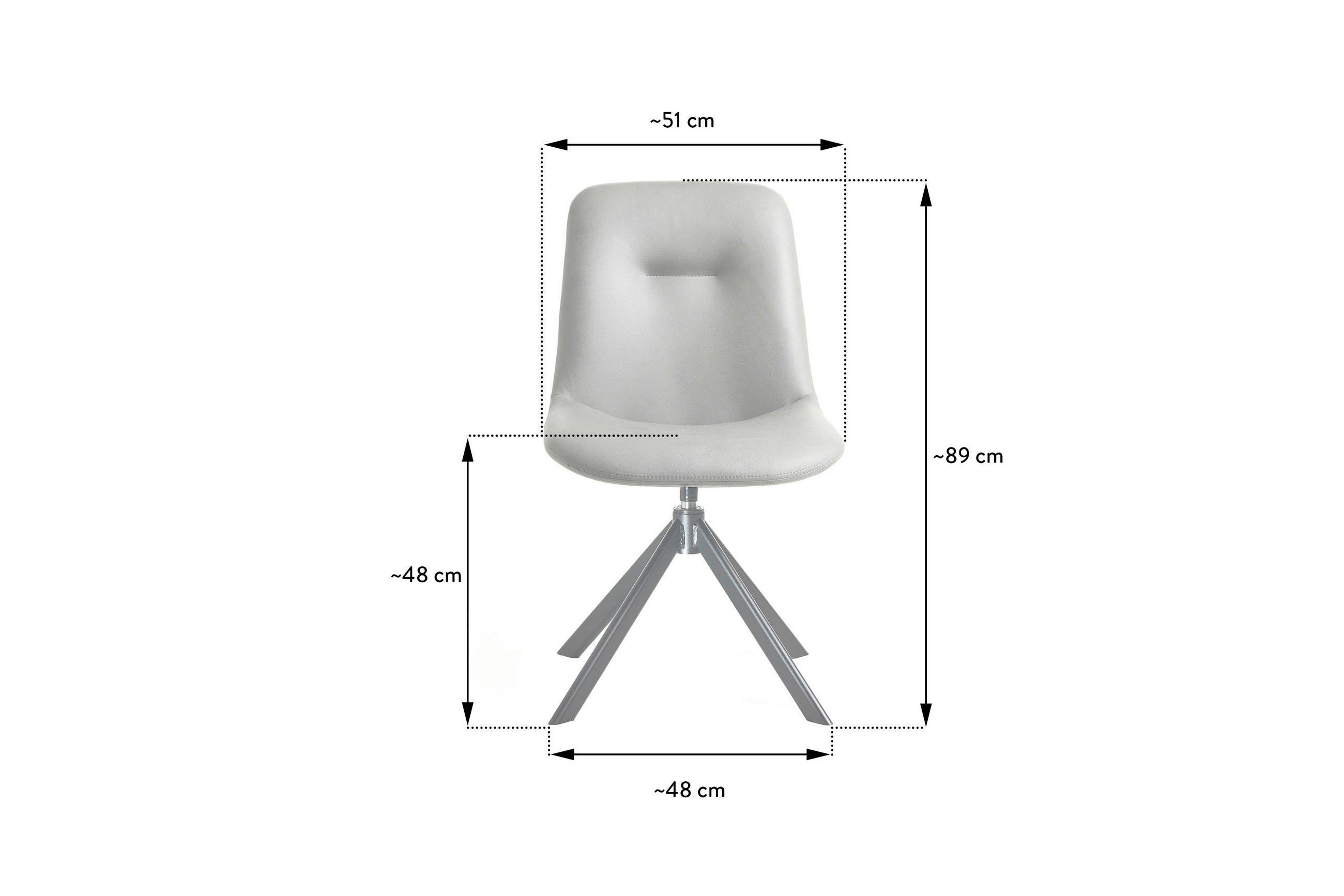 Thumbnail - Celina Home Stuhl Turn, Schwarz, Waldgrün, Metall, Textil, Drehkreuz, 51x89x61 cm, Sitzfläche 360° drehbar, Stoffauswahl...