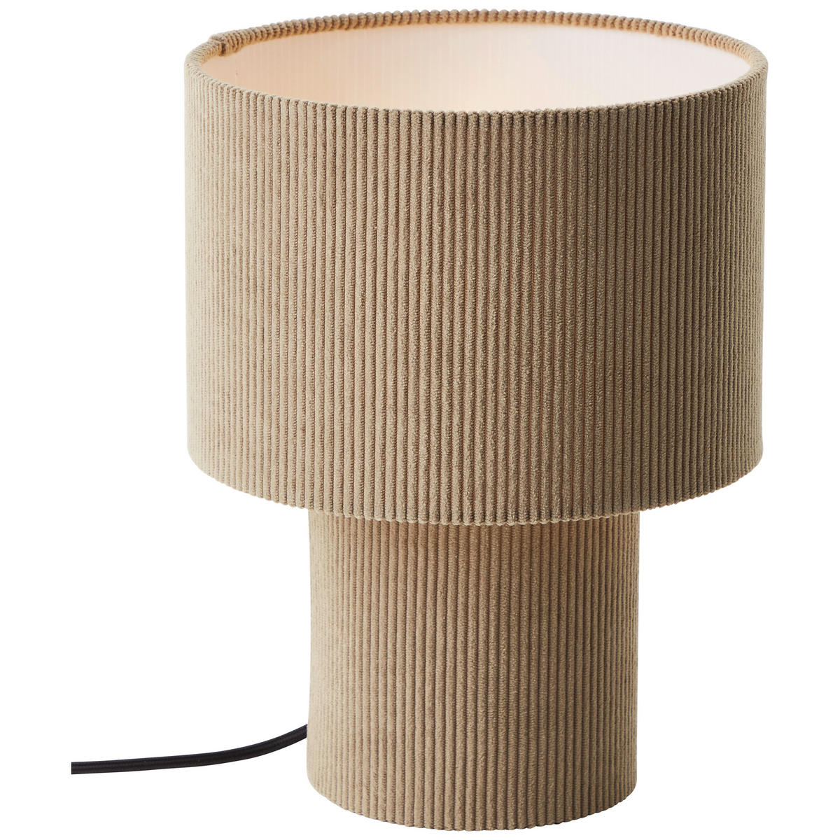 TISCHLEUCHTE - Grau, Basics, Textil/Metall (23/30cm) - Brilliant