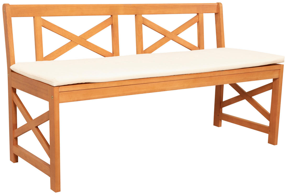 GARTENSET Eukalyptusholz Hartholz  - Weiß/Teakfarben, Natur, Holz/Textil - Ambia Garden