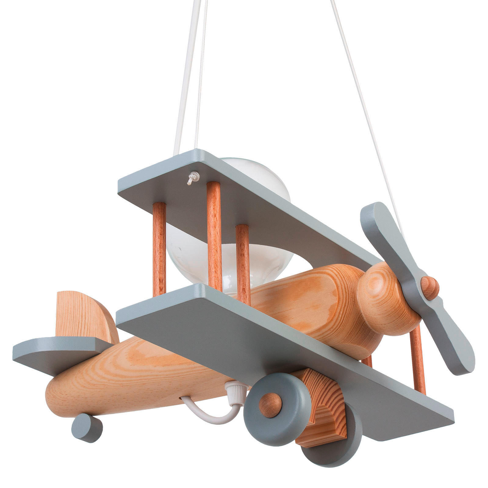 KINDERHÄNGELEUCHTE 29/31/75 cm   - Naturfarben/Grau, Basics, Holz (29/31/75cm)