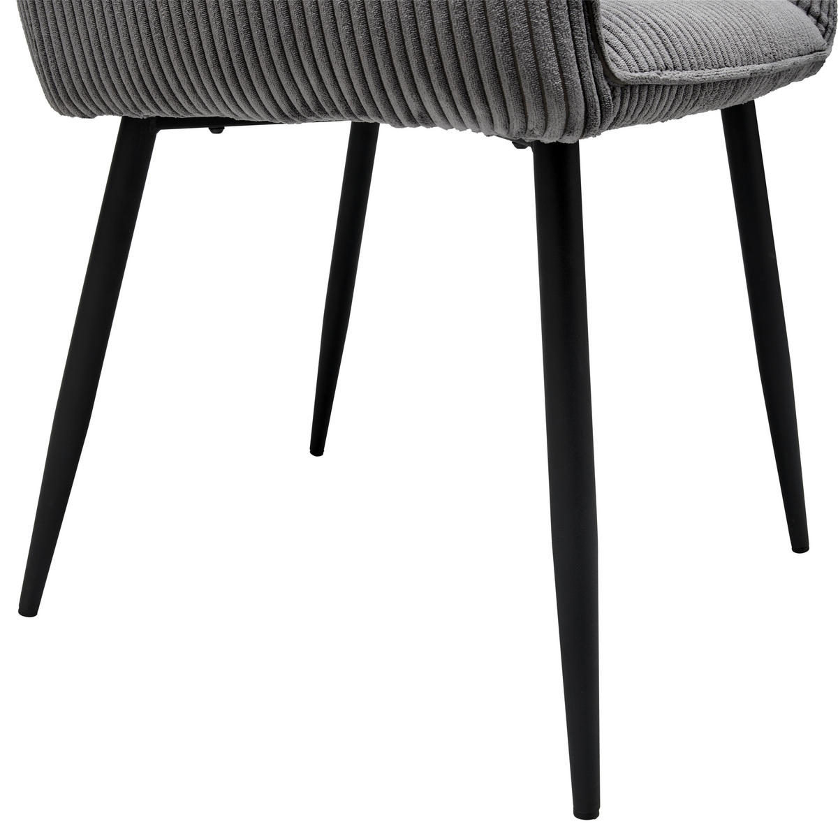 ŽIDLE S PODRUČKAMI, železo, manšestr, šedá, černá - šedá/černá, Lifestyle, kov/textil (56/83/62cm) - MID.YOU