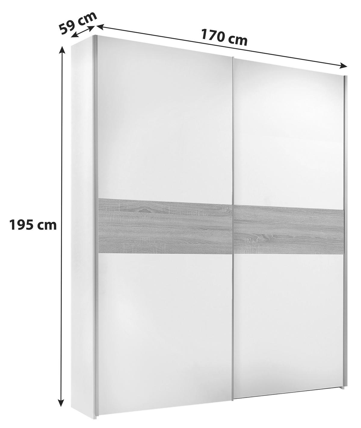 Schwebetürenschrank kaufen in & Weiß Eichefarben