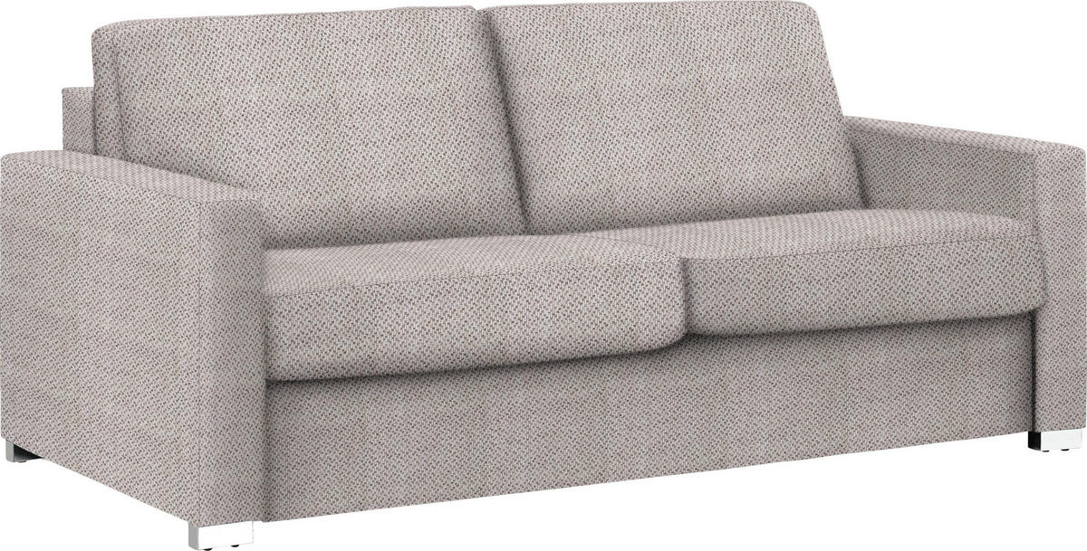 SCHLAFSOFA Webstoff Naturfarben  - Chromfarben/Naturfarben, KONVENTIONELL, Textil/Metall (188/86/97cm) - Novel