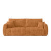 SCHLAFSOFA Webstoff Terracotta  - Terracotta/Schwarz, Modern, Holz/Textil (245/74-90/104cm) - MID.YOU