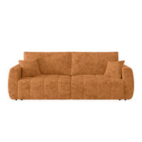 SCHLAFSOFA  mit Stoffauswahl Webstoff Terracotta  - Terracotta/Schwarz, MODERN, Holz/Textil (245/74-90/104cm) - MID.YOU