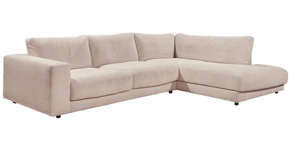 ECKSOFA  in Cord Taupe  325/224 cm  - Taupe/Schwarz, Design, Kunststoff/Textil (325/224cm) - Hom`in