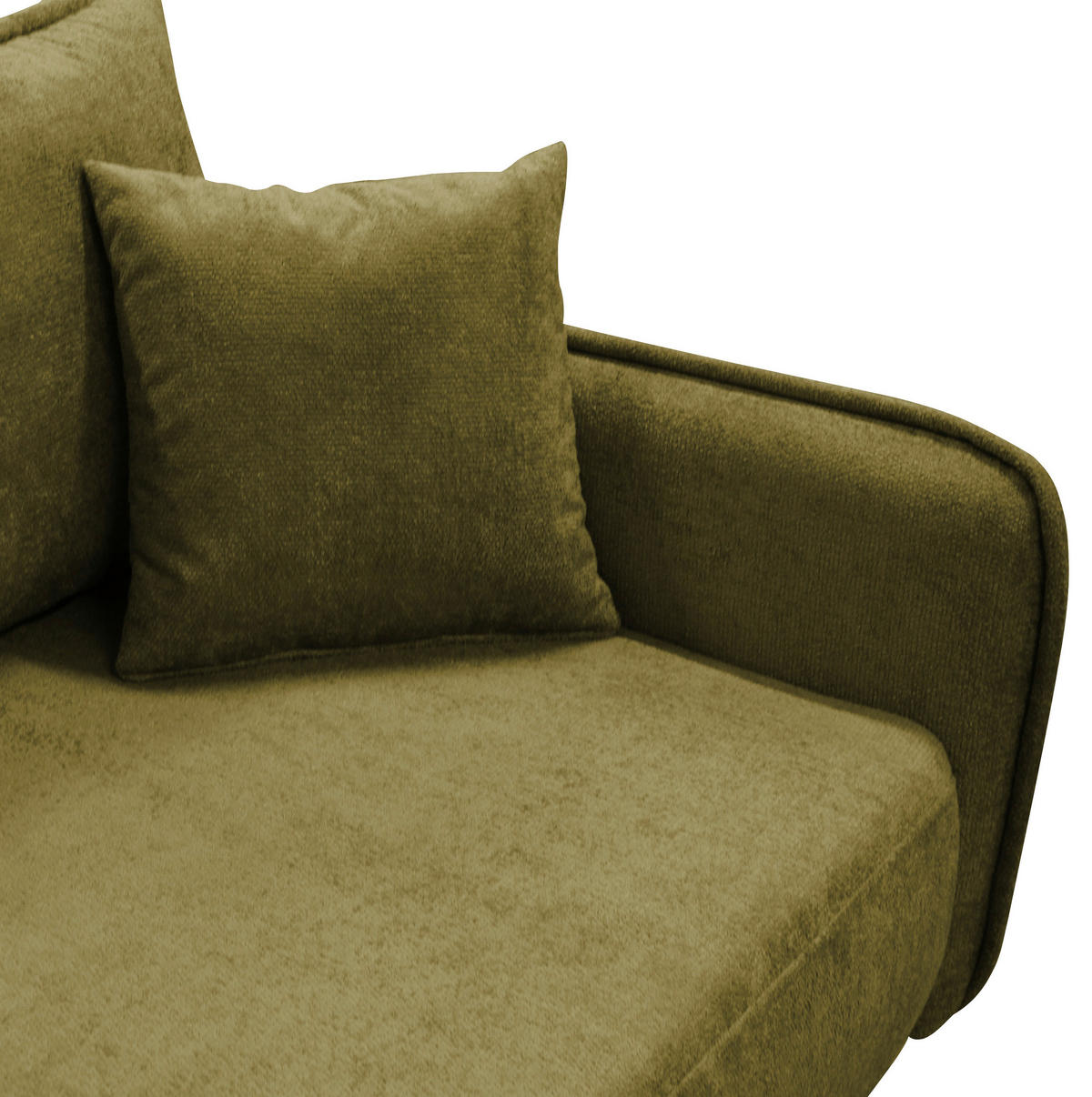 ECKSOFA MURANO Grün Chenille Zierkissen, Rückenkissen, Bettkasten  - Schwarz/Grün, Design, Holz/Textil (167/242cm) - MID.YOU